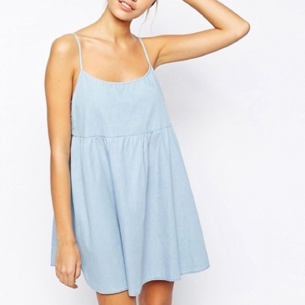 Denim babydoll dress